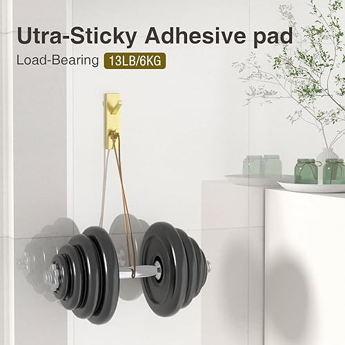 Miniatura 2 de Ganchos de pared autoadhesivos para colgar ganchos adhesivos con capacidad para 13 libras, gancho para abrigos, ganchos para toallas para baños,