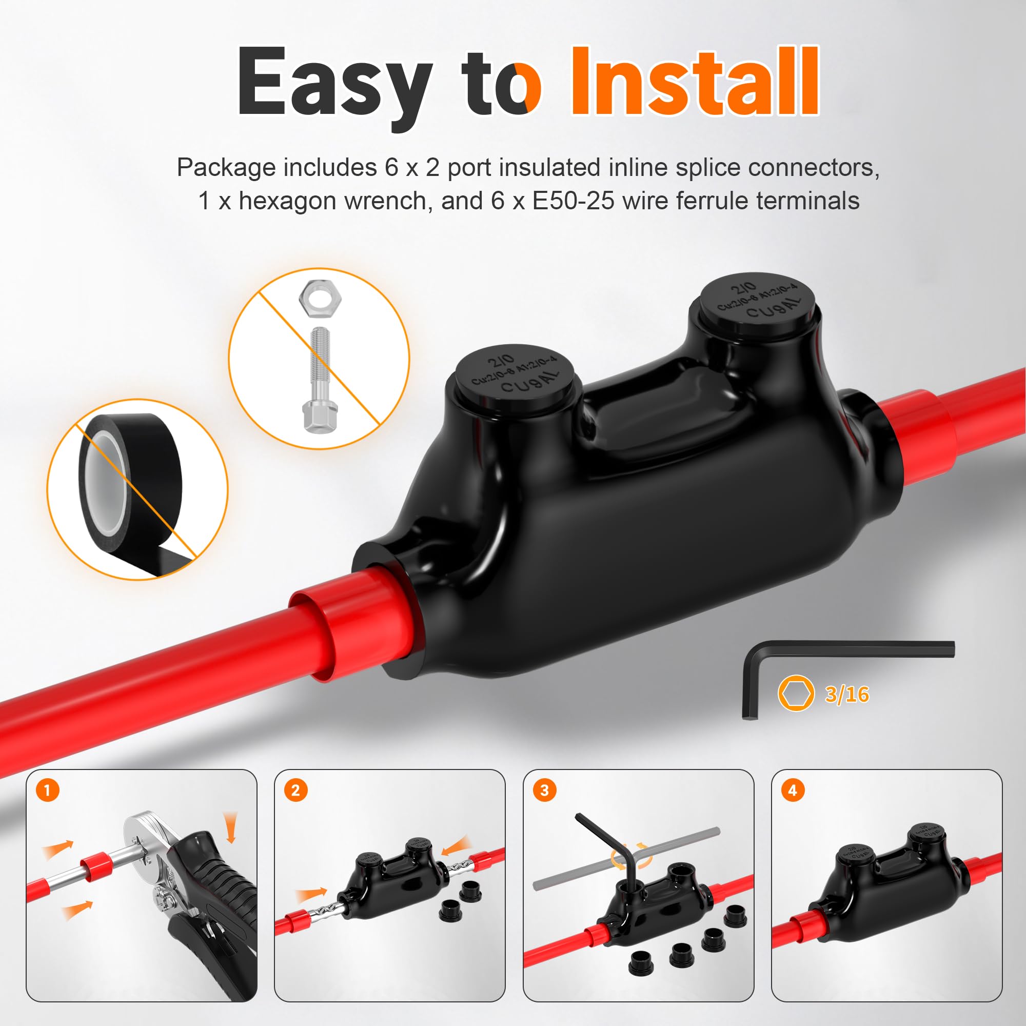 Joinfworld Inline Splice Connectors - 6 Pack -5