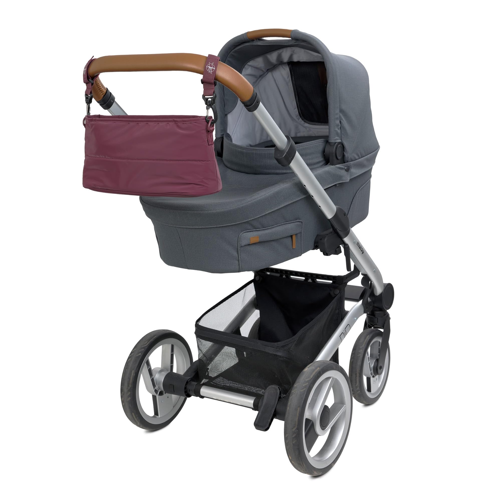 LÄSSIG Organisateur de poussette bébé organisateur de poussette sac de poussette avec accessoire de poussette/Buggy Organizer deep red
