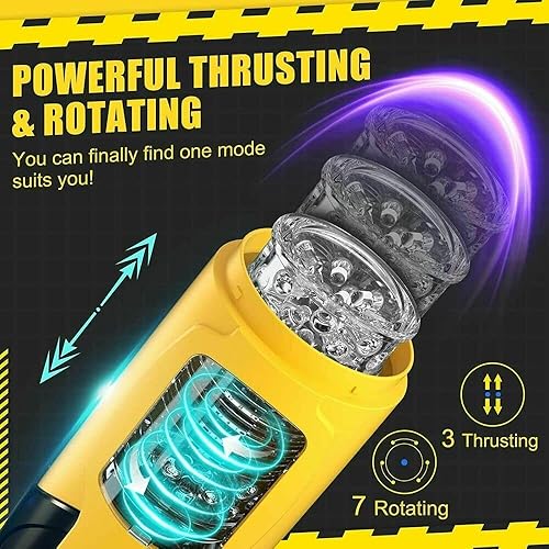 Miniatura 3 de WALLER PAA Masturbadores Masculinos Manos Libres Automático Taza Giratoria Empujando Stroker Hombres Juguete Sexual