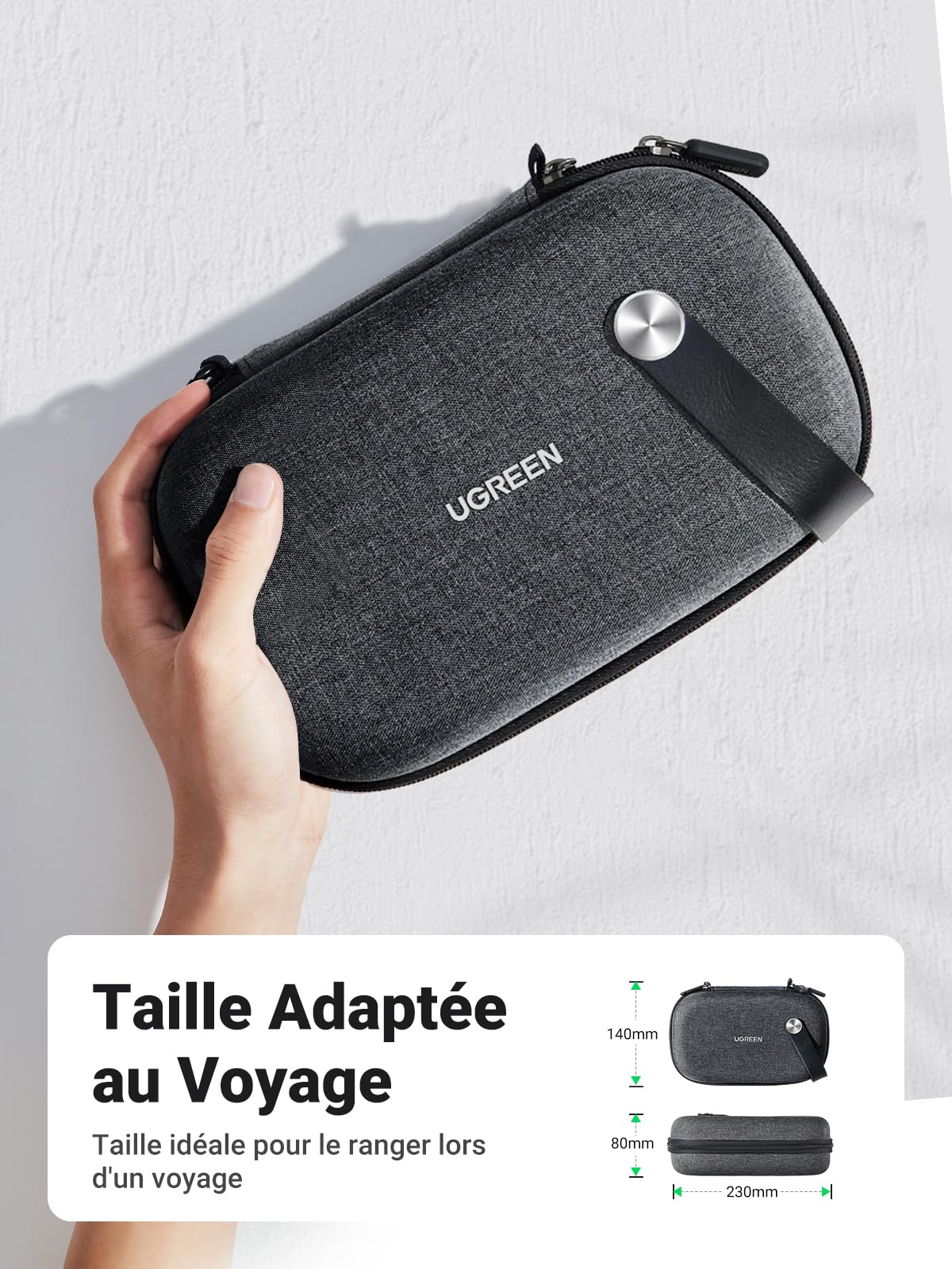UGREEN Sac Rangement Accessoires Électroniques Antichoc Voyage Organisateur pour Chargeur Batterie