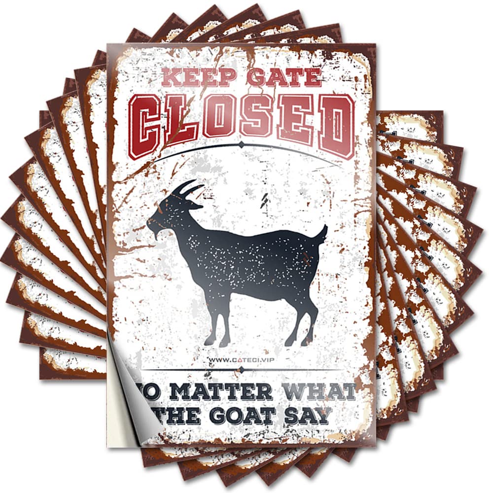 Spring Porch Decor, Decals Beer Laptop Keep Gate Closed No Matter What The Goat Say | Smiley Face Waterproof Vinyl Stickers(6X9CM)