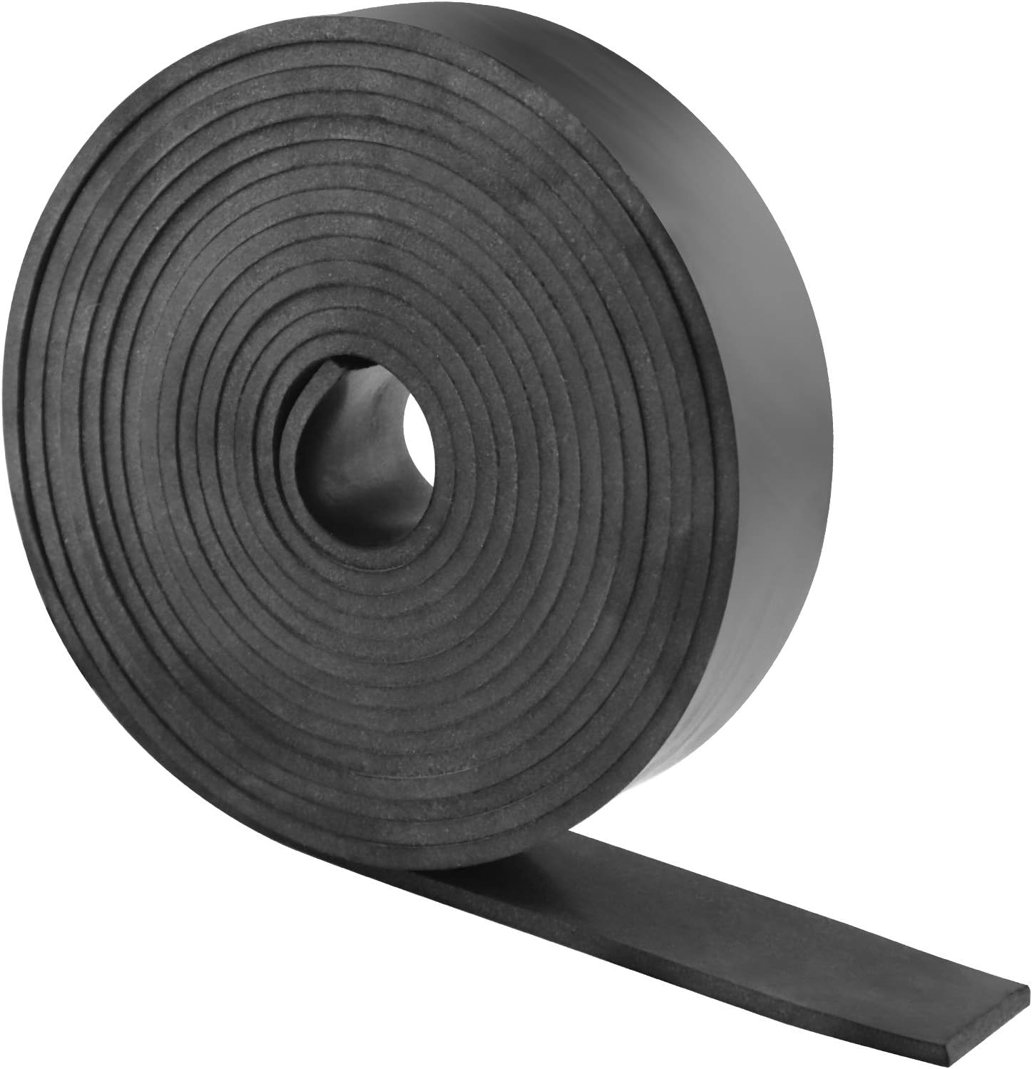 Neoprene Rubber Sheet, Solid Rubber Seal Strips for DIY Gasket Materials, Oil-Resistance, Sound Reduce and Anti-Slip for Flooring, Pads, Bumpers, Supports(1In x 1/8In x 10Ft)