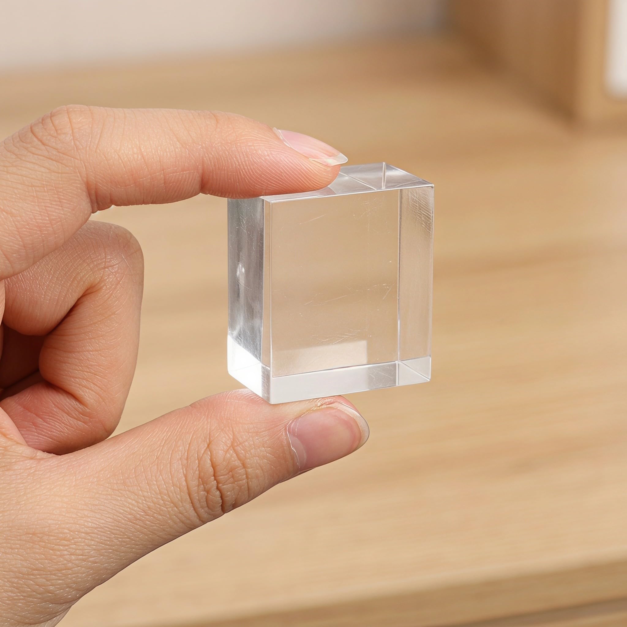 DOITOOL 10 sztuk akrylowych kwadratowych kostek ekspozycyjnych: 2'' X 2'' X 0,8'' Przezroczysty stojak ekspozycyjny na pierścionki, biżuterię, bransoletki, naszyjniki, zegarki,