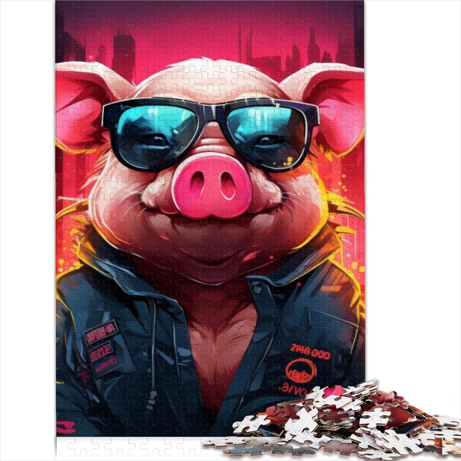 PigBangbang 1000‑Piece Wooden Jigsaw Puzzle – Lausanne Switzerland City Houses, Premium Basswood - View #2
