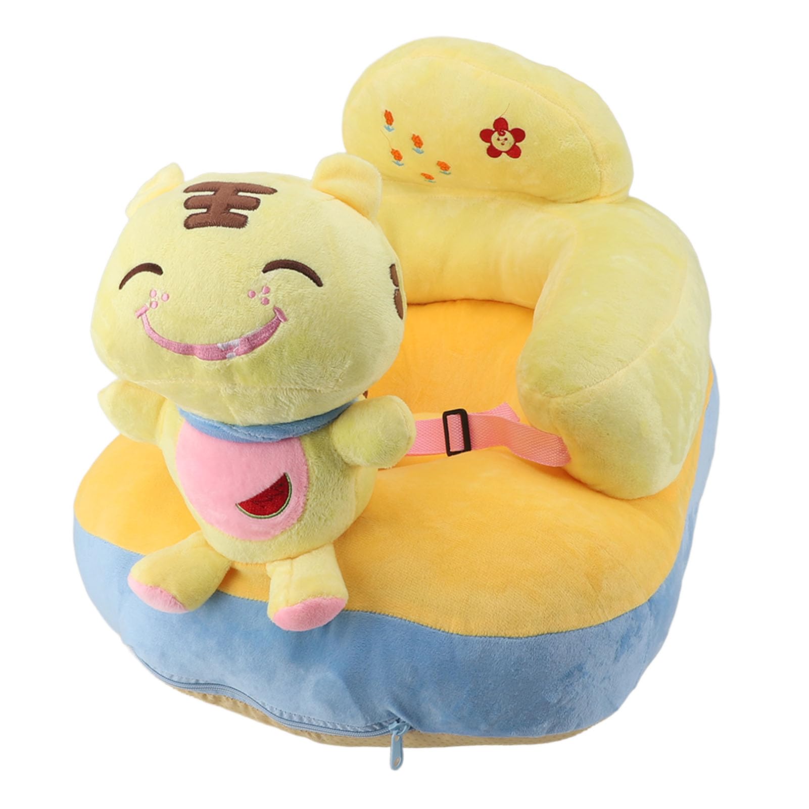 Divano per Seggiolino per Bambini Morbido Peluche Confortevole a Forma di Animale Carino per Imparare a Sedersi Supporto Regolabile per Neonati 17,7x19,7x17,7 Pollici (Tigre)
