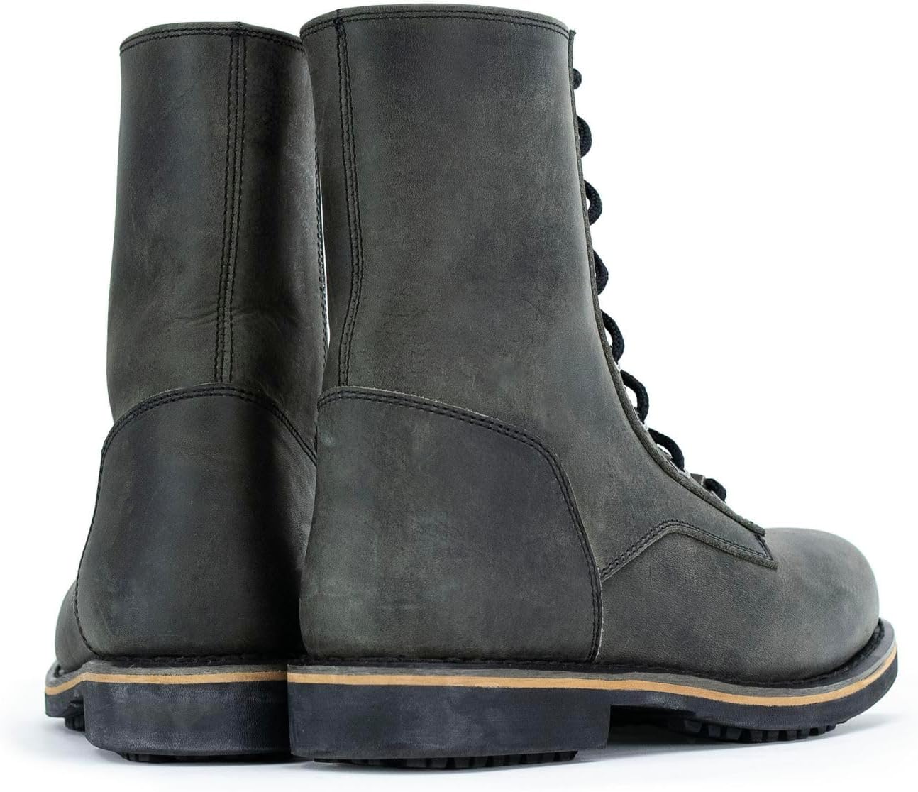 Milwaukee Leather MBM9065 Men's Antique Black Lace-Up High-Rise Boots - 7