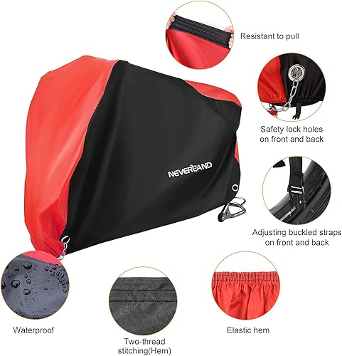 Miniatura 3 de NEVERLAND Funda impermeable para motocicleta al aire libre, fundas de motocicleta para scooter, resistentes con agujeros de bloqueo, vendaje, bolsa