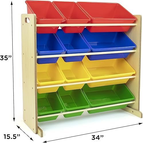 Miniatura 4 de Organizador de juguetes para niños con cajas de almacenamiento Tot Tutors Espresso Plástico NaturalPrimario
