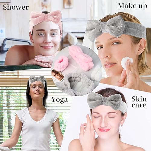 Miniatura 6 de SLNZAPTY Juego de 12 pulseras para el rostro para mujeres y niñas, de microfibra suave, para spa, para maquillaje, cuidado de la piel, para el baño,