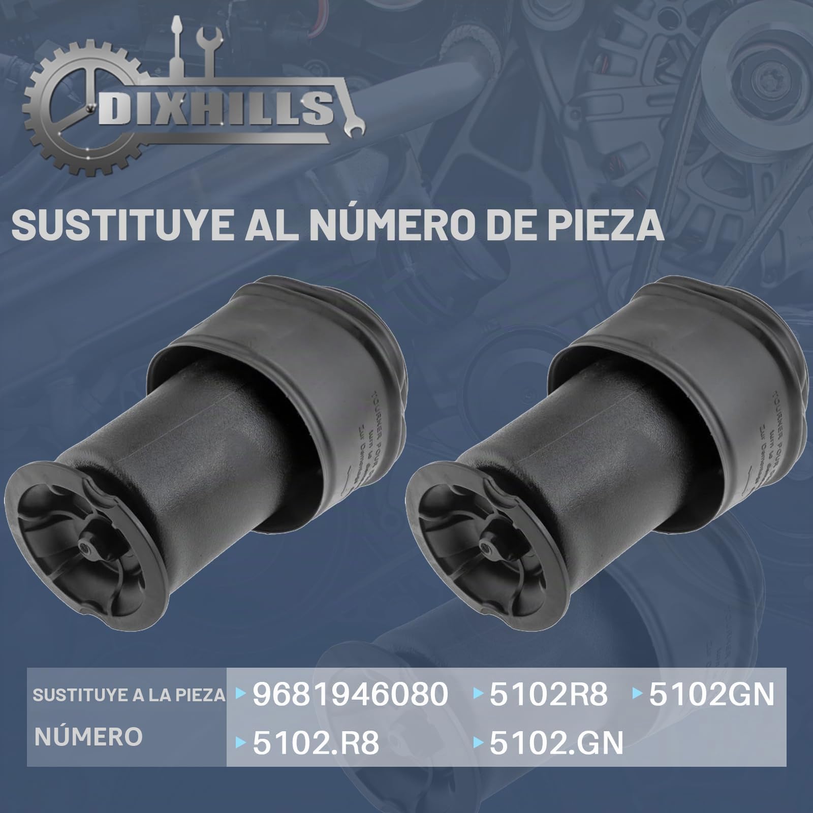 Resortes de suspensión neumática traseros izquierdo y derecho, 2 unidades, compatibles con C4 I Picasso UD C4 I Grand Picasso C4 II Grand Picasso, repuesto para 5102R8 5102GN 5102.R8