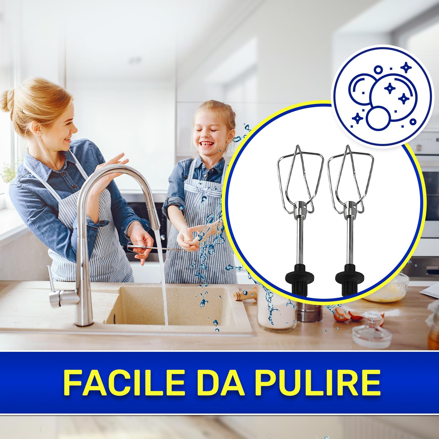MONTERAL 2 Pezzi Fruste per Sbattitore Elettrico con Codice Originale MS-652993 MS652993 per Krups Mixer Mano F6081431 F6085811 GN9101 GN9121 3Mix 7000 3Mix 9000 Handmixer - Garanzia di 10 Anni
