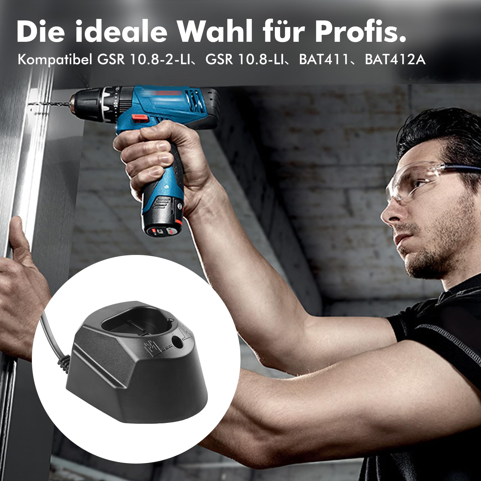 12V Ladegerät Für Bosch Akkus - Schnelllader Für BAT411,BAT412,BAT413,BAT414