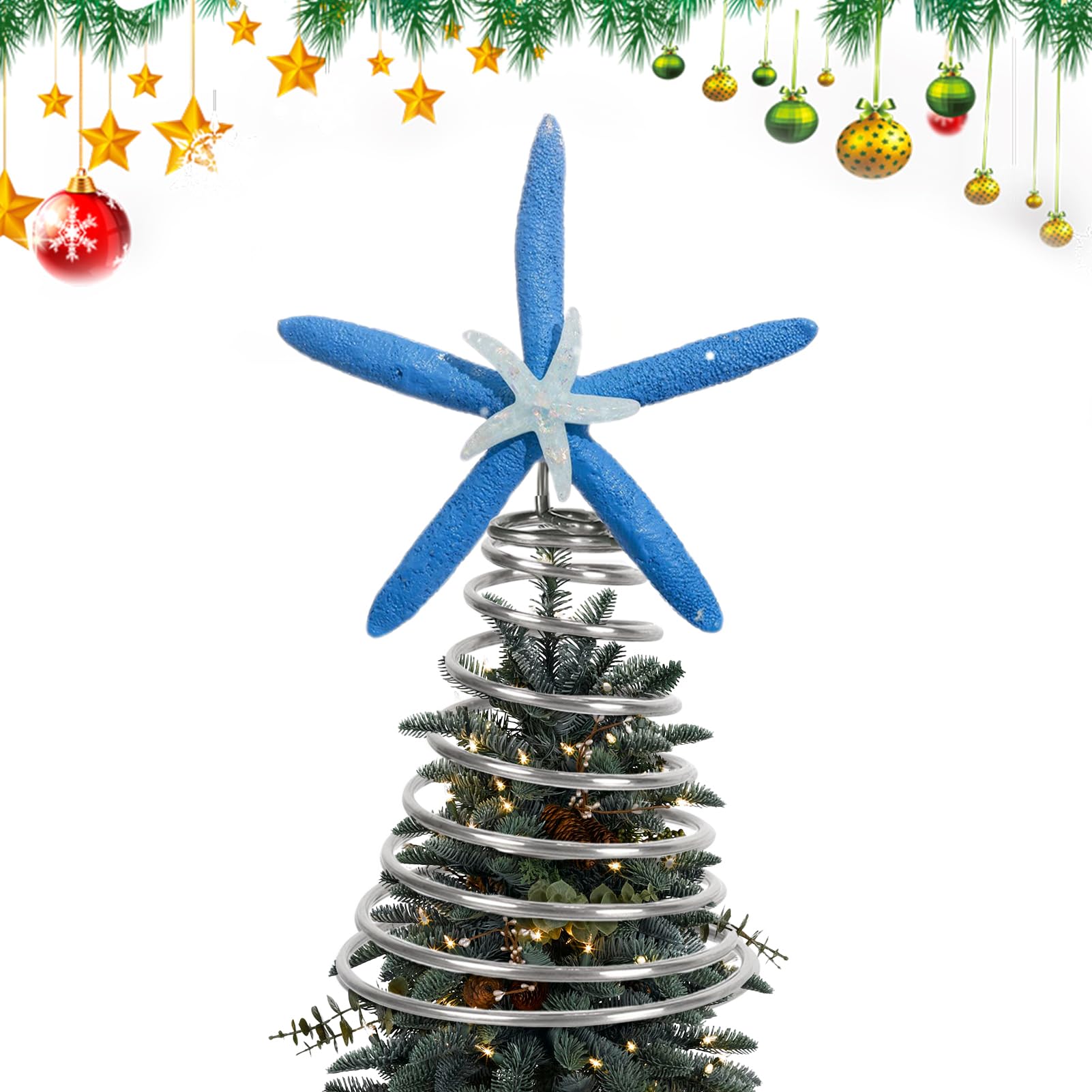 Estrella de árbol de Navidad marina para decoración de salones y dormitorios interiores