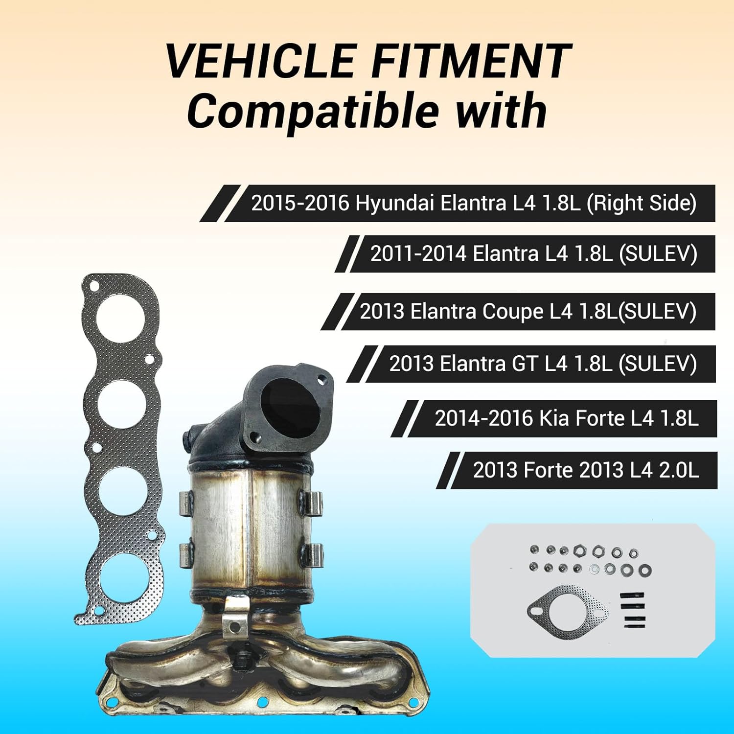 641-618 Catalytic Converter Compatible with 2011-2016 Hyundai Elantra 1.8L,For 2014-2016 Kia Forte L4 1.8L, For 2013 Kia Forte l4 2.0L Replace 16867