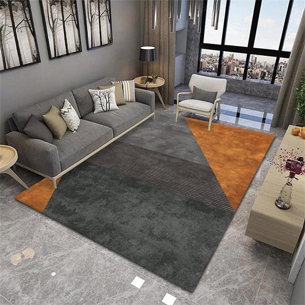 Tapis géométrique lavable grand format pour réchauffer le sol d'une chambre d'enfant