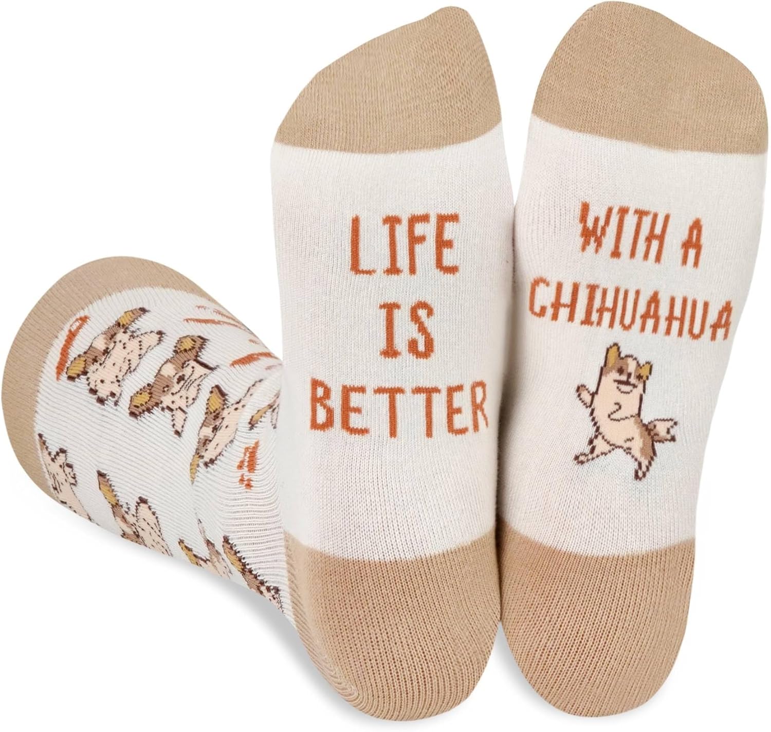 InnoBeta Chihuahua Gifts for Women, Chihuahua Dog Mom Socks for Birthday & Christmas, One Size Crew Socks