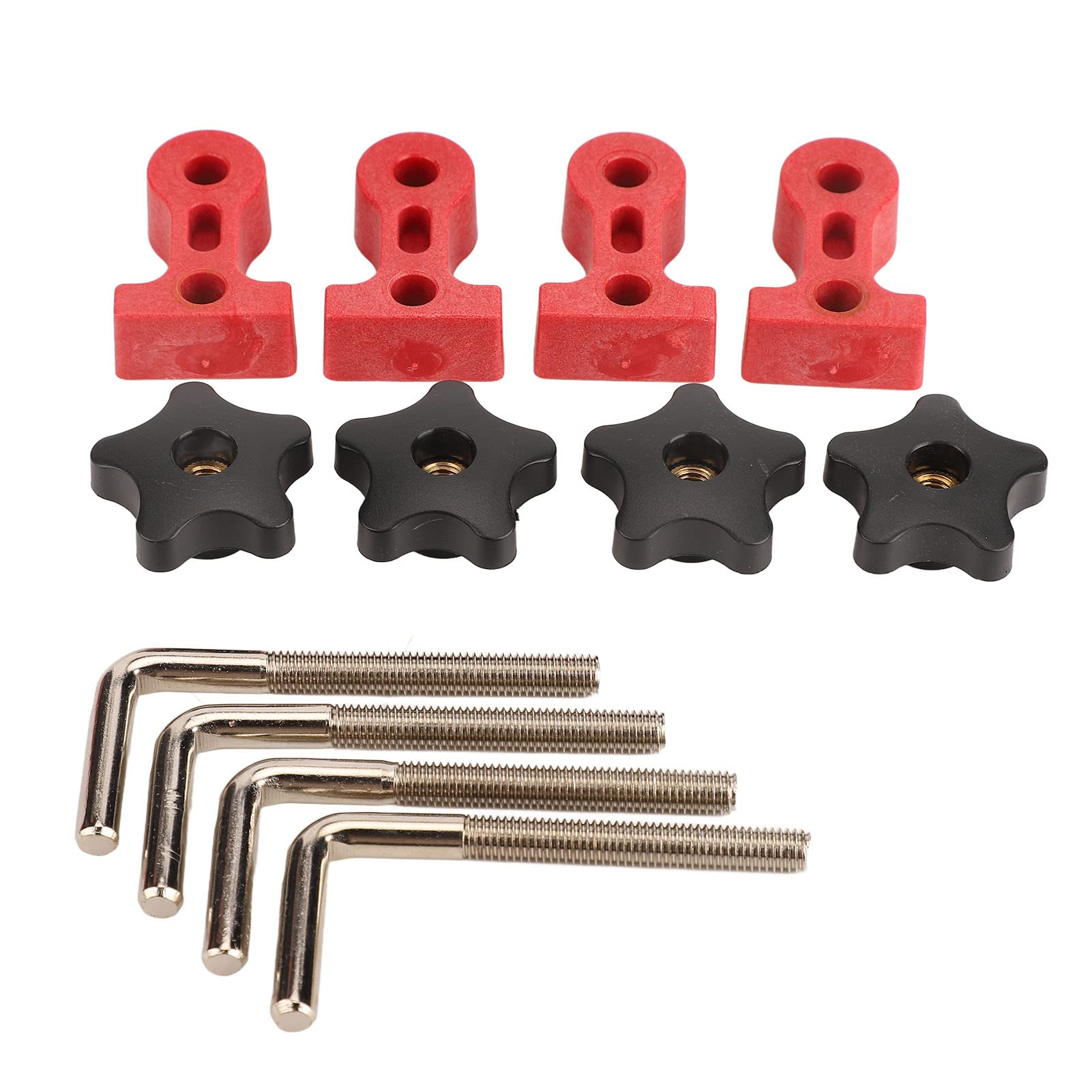 2Pcs 90 Degree Positioning Squares ABS Woodworking Tool 120mm4?1/2in with Screws Nuts for Furniture Cabinets Assembly, Right Angle Fixing Clamp, Durably and to Operate (Red)