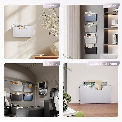 Miniatura 9 de OSKIE DR POCKET RACK Estante de archivos de pared, bolsillo único, organizador de metal para documentos de tamaño carta, organizador de escritorio