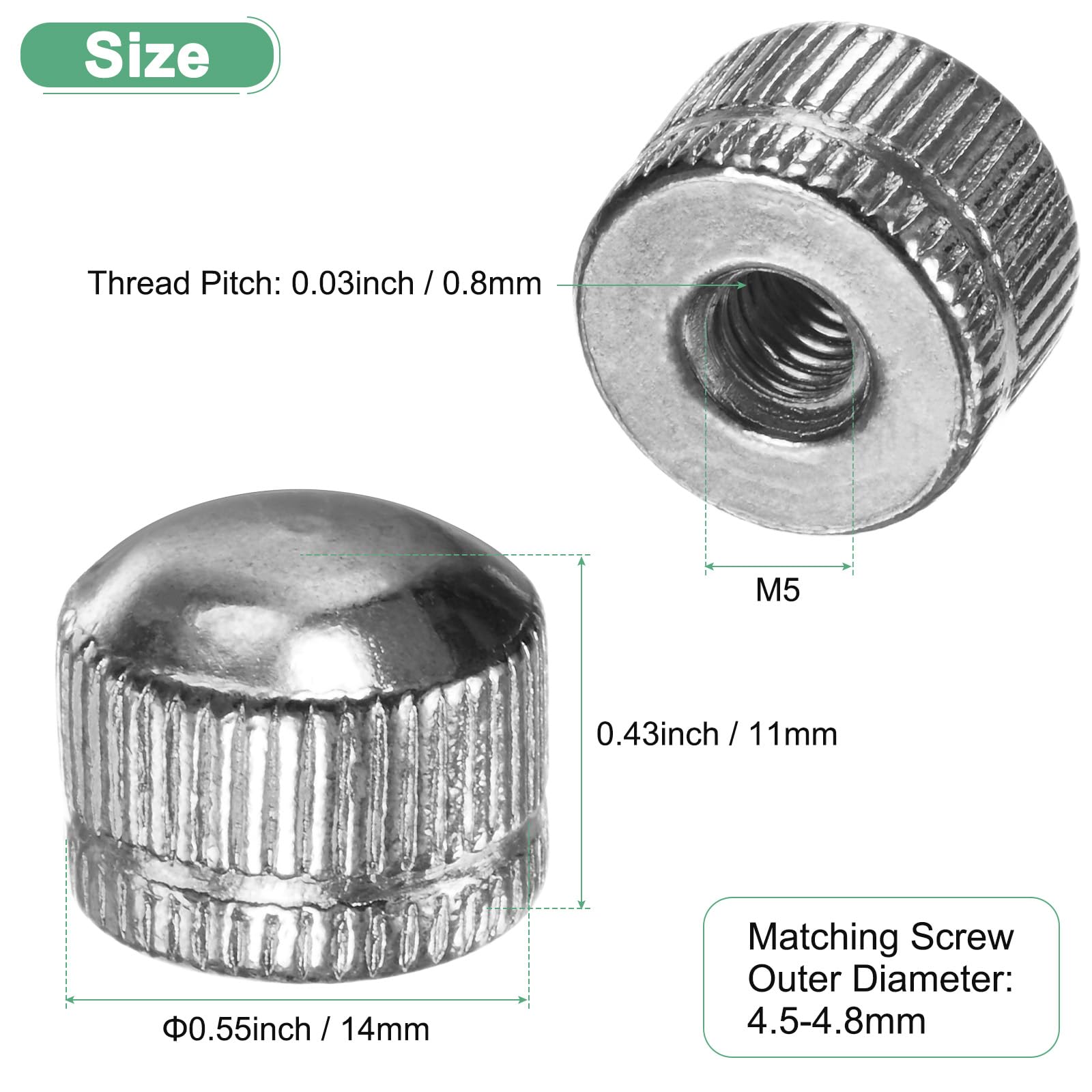 M METERXITY 25-Pack Threaded Cap Nuts - Image 3