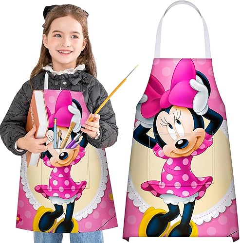 Akkya Delantales de cocina para niños pequeños, delantal de pintura de chef con bolsillo, para hornear, arte, jardinería, bata personalizada para