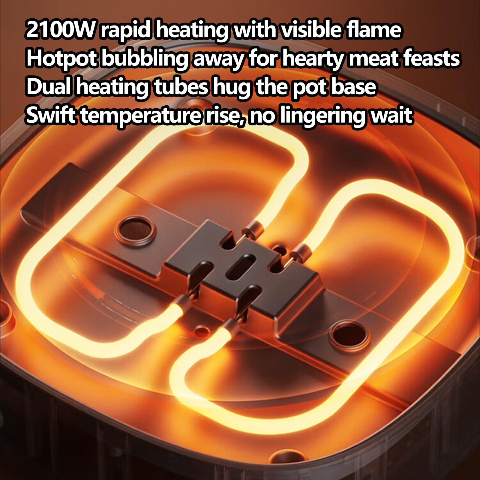 Pentola Elettrica, Pentola Elettrica Multifunzione con Controllo a Doppia Zona, Capacità Grande da 6L per 6-8 Persone, Potenza 2100W