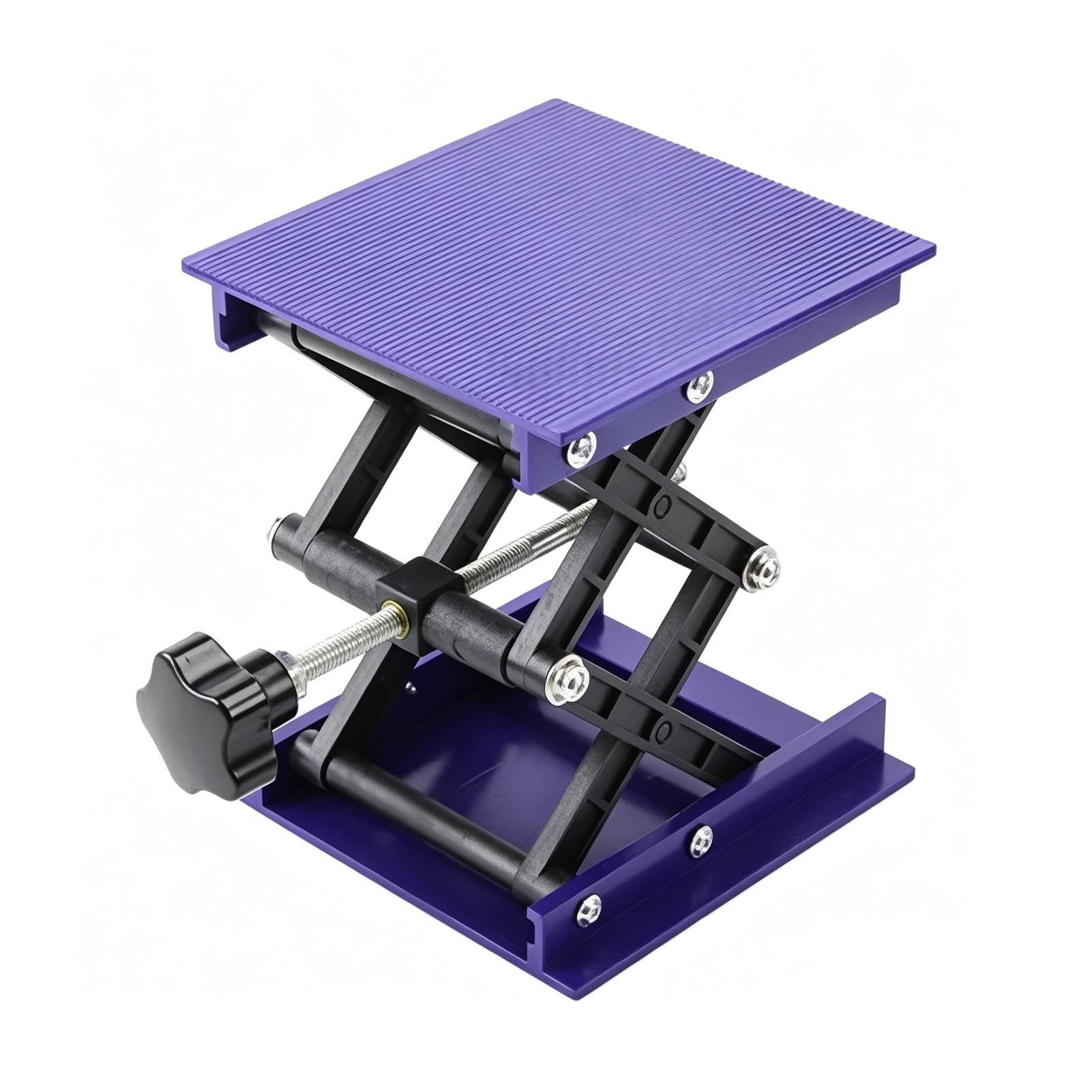 Soporte De Elevación Laboratorio Pequeño, Plataforma Nivel Control Manual | Soporte de plataforma Jack, con tapete antideslizante y mango giratorio, rango de altura 42-290 mm(150x150mm)