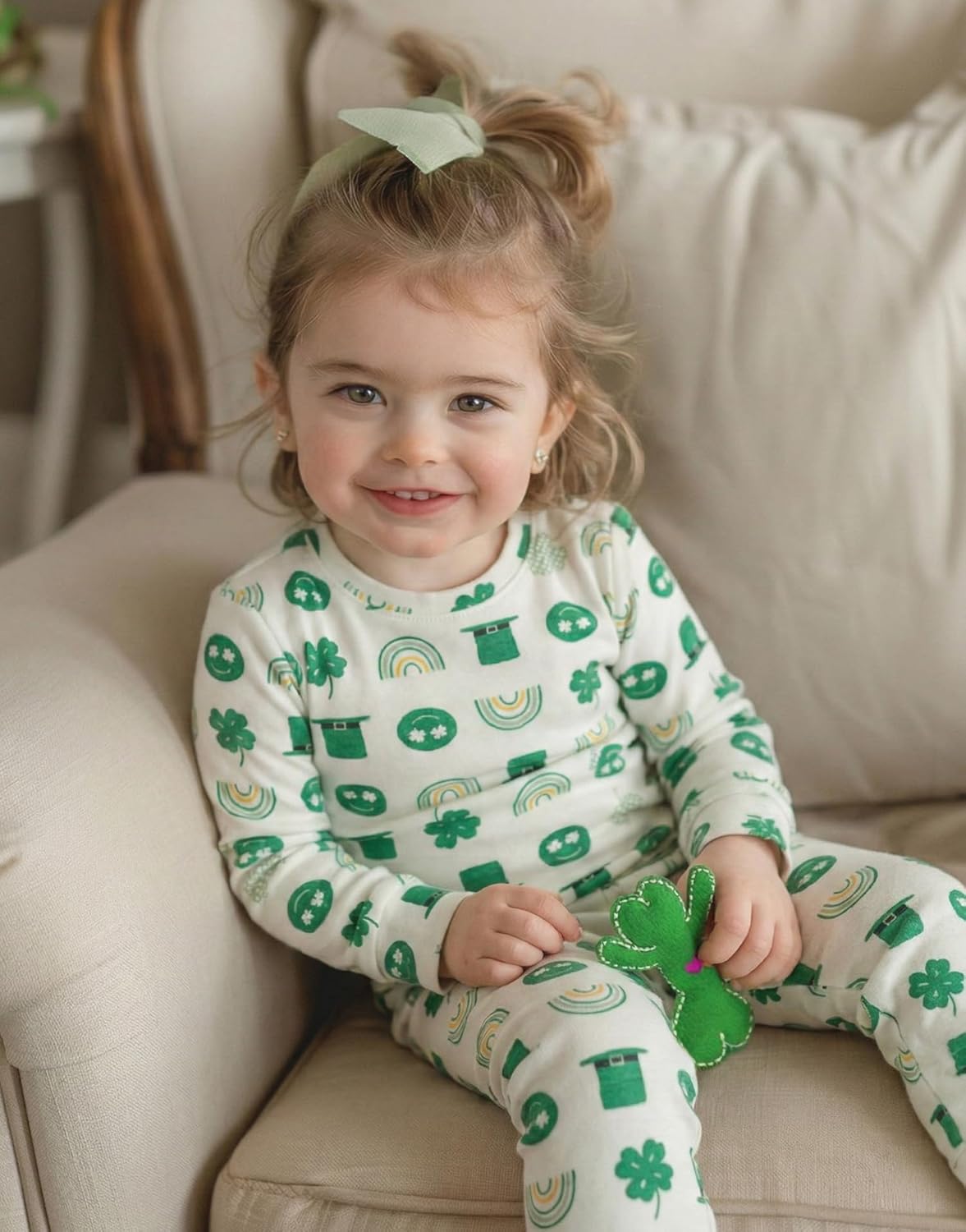 moimoln Sibling Matching 6M-8Y Soft Warm Cotton Modal Character Long Sleeve Snug-Fit Pajama Long Sleeve Sleepwear Daily - Image 2