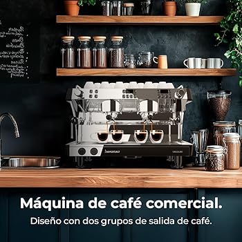 Cafetera Express Barista Baristeo Mattina 2X. 4200W, Bomba Rotatoria 9 Bares, Caldera Triple, Pantalla Pid, Caudalímetro, Doble Manómetro, 4200W, Extracción Crema, Diseño Profesional4