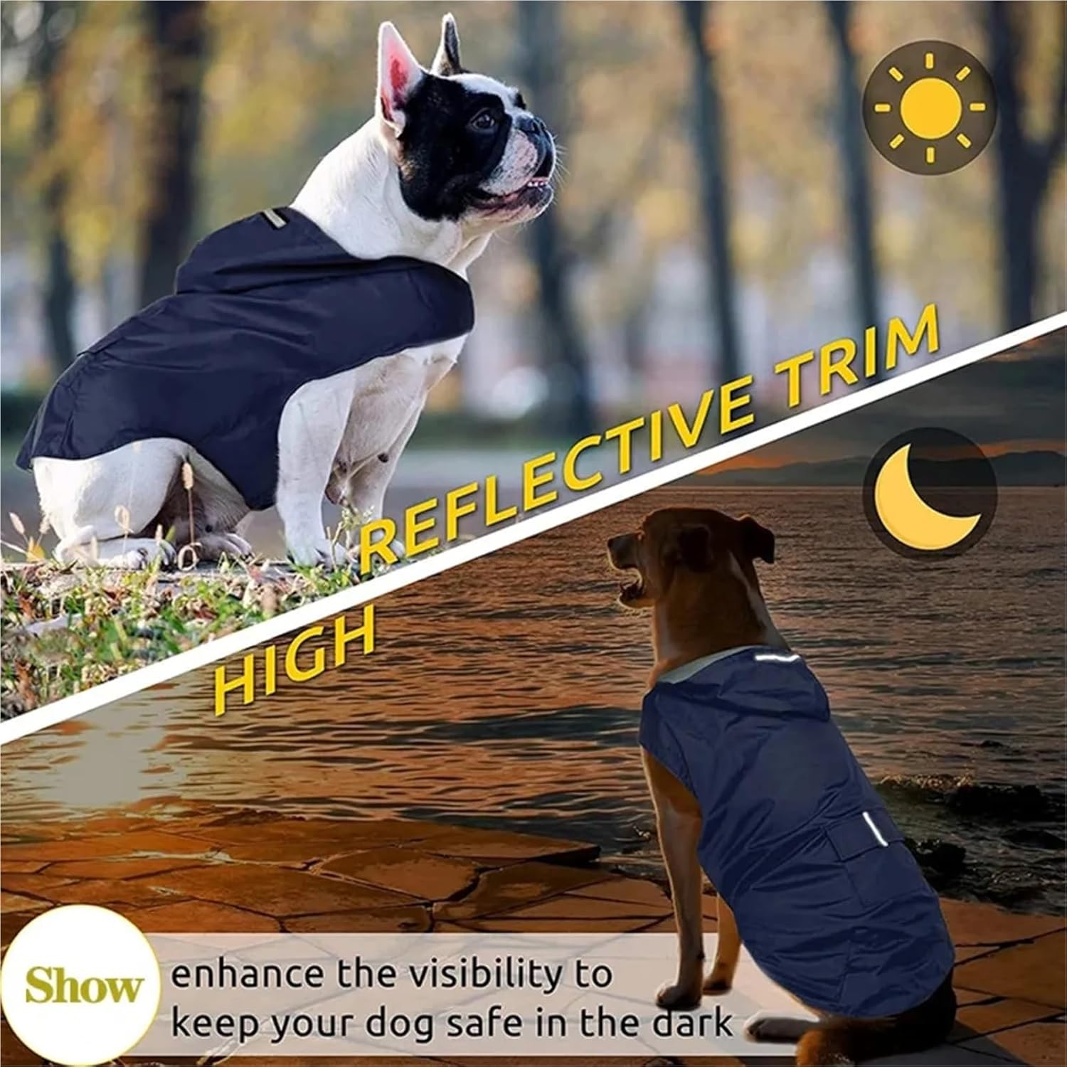 Dogs Waterproof Clothes Pet Raincoat with Reflective Strip Cat Hooded Jacket Raincoat Pet Outdoor Supplies(6X-Large)