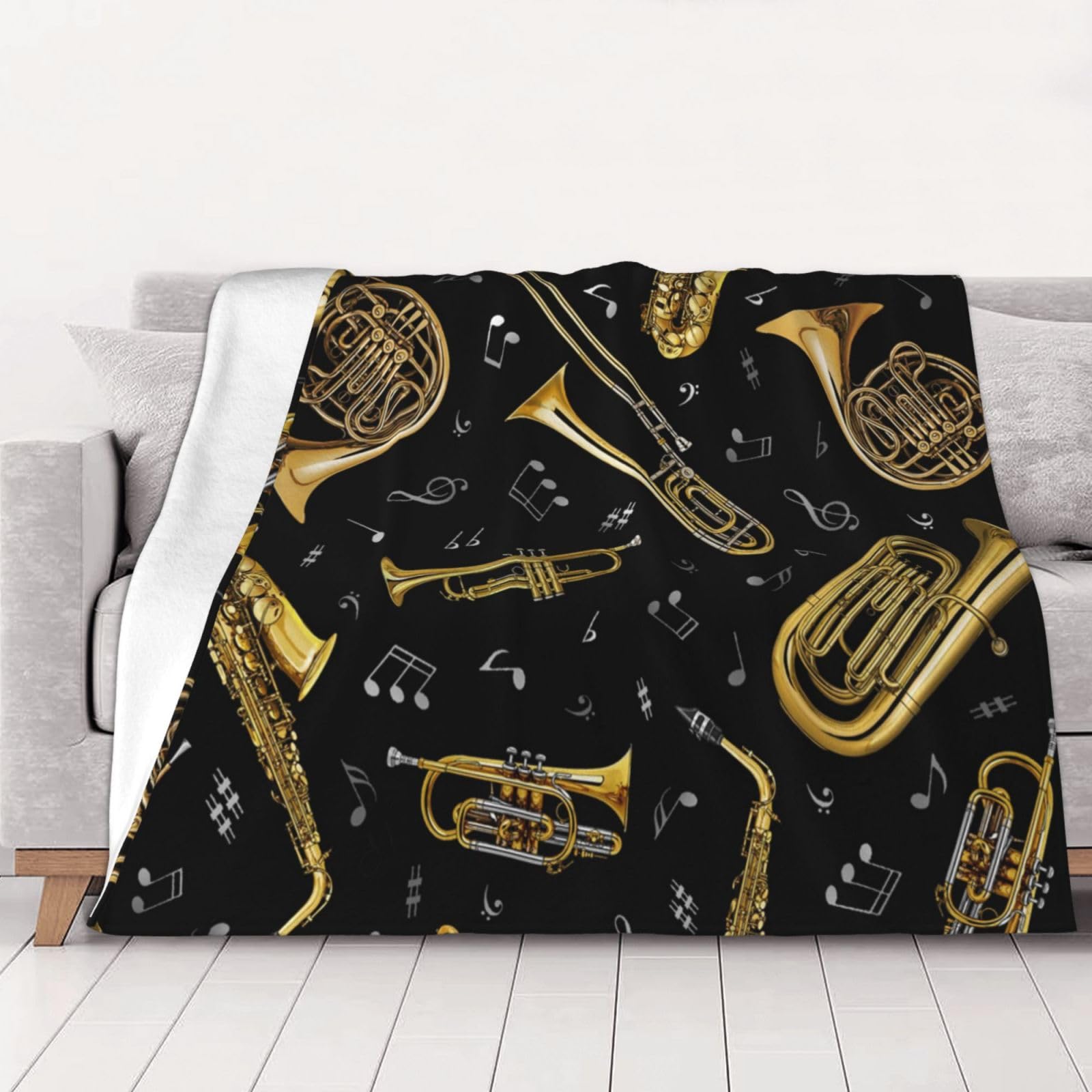 Couverture flanelle instruments de musique pour réchauffer vos soirées cinéma sur le canapé