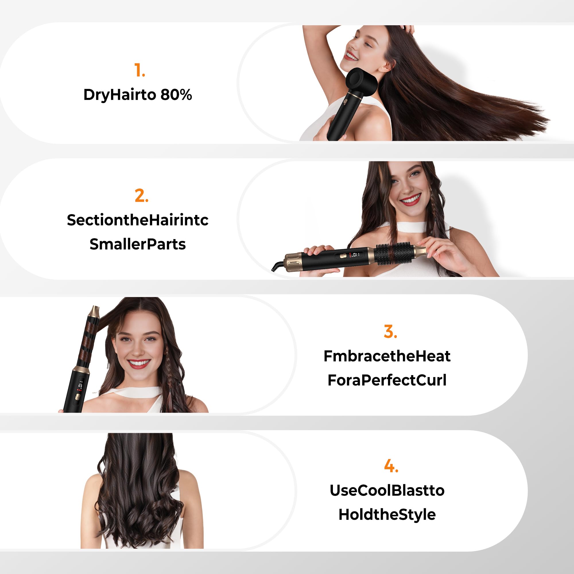 UKLISS 5 w 1 stylizacja włosów, suszarka do włosów i lokówka z suszarką do włosów, okrągłą suszarką do włosów, szczotką do włosów na gorące powietrze, szczotka termiczna, suszarka do włosów, zestaw