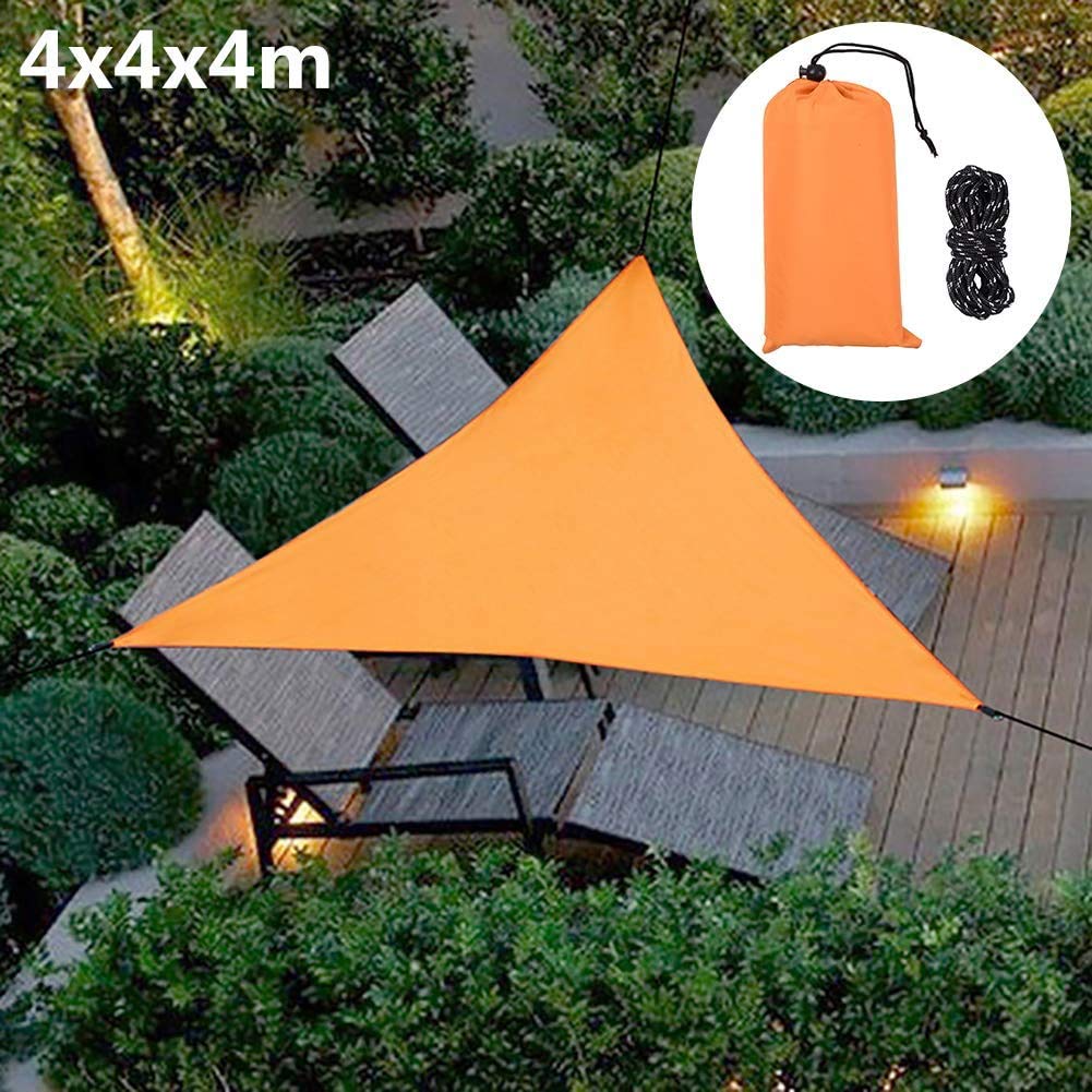 INHDBOXTriangle Sun Sail Shade Awning Canopy 4x4x4m, Waterproof Sunscreen Anti-UV Sun Sail with Free 3 * 2m Rope, Perfect for Outdoor Garden Patio Party