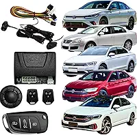 Alarme Automotivo Antifurto VW Volkswagem Kit Completo FKS 2Controles C/Bloqueador + Chave Canivete 3 Comandos C/Lâmina Proteção Veicular (Jetta)