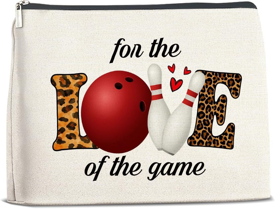 Bowling Gift for Women Accessories Cosmetic Pouch Birthday Gift for Daughter Sister Coach Bowling Lovers