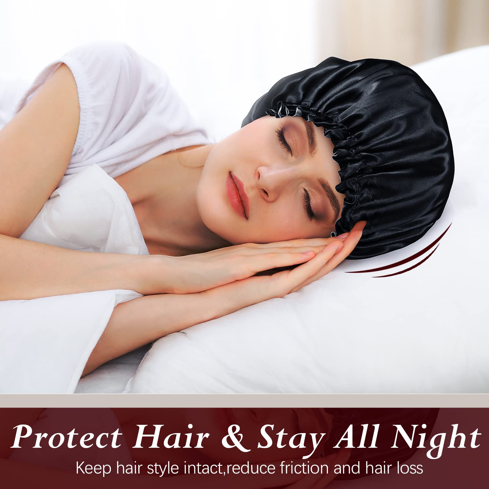 Amazon.com: 10 Pcs Satin Silk Bonnet for Sleeping Hair 