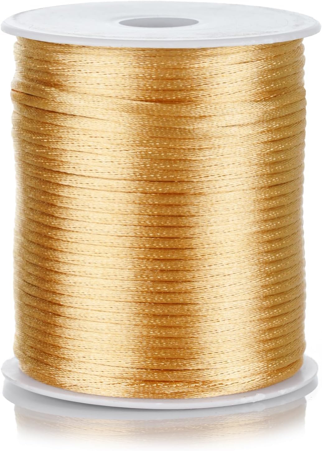 LEREATI Filo Nylon per Braccialetti 1.5mm x 100m Cordoncino Natalizio Cordone di Raso, Cordino per Borse Uncinetto, la Creazione di Gioielli, Fai da Te, Collane, Perline (Beige