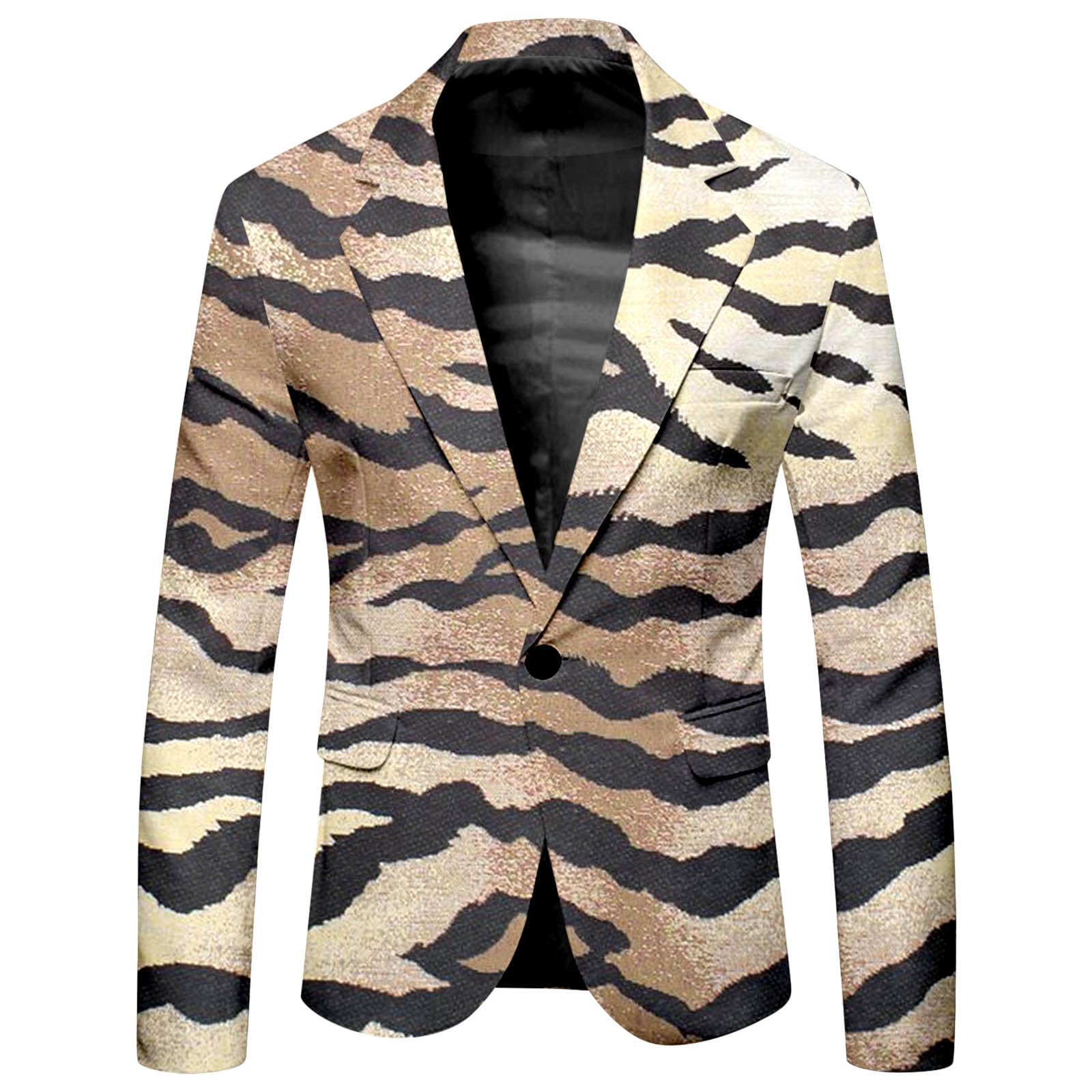 Sakko Blazer sportif léopard moderne pour homme - Coupe étroite - Veste de smoking - Veste légère - Pour les loisirs