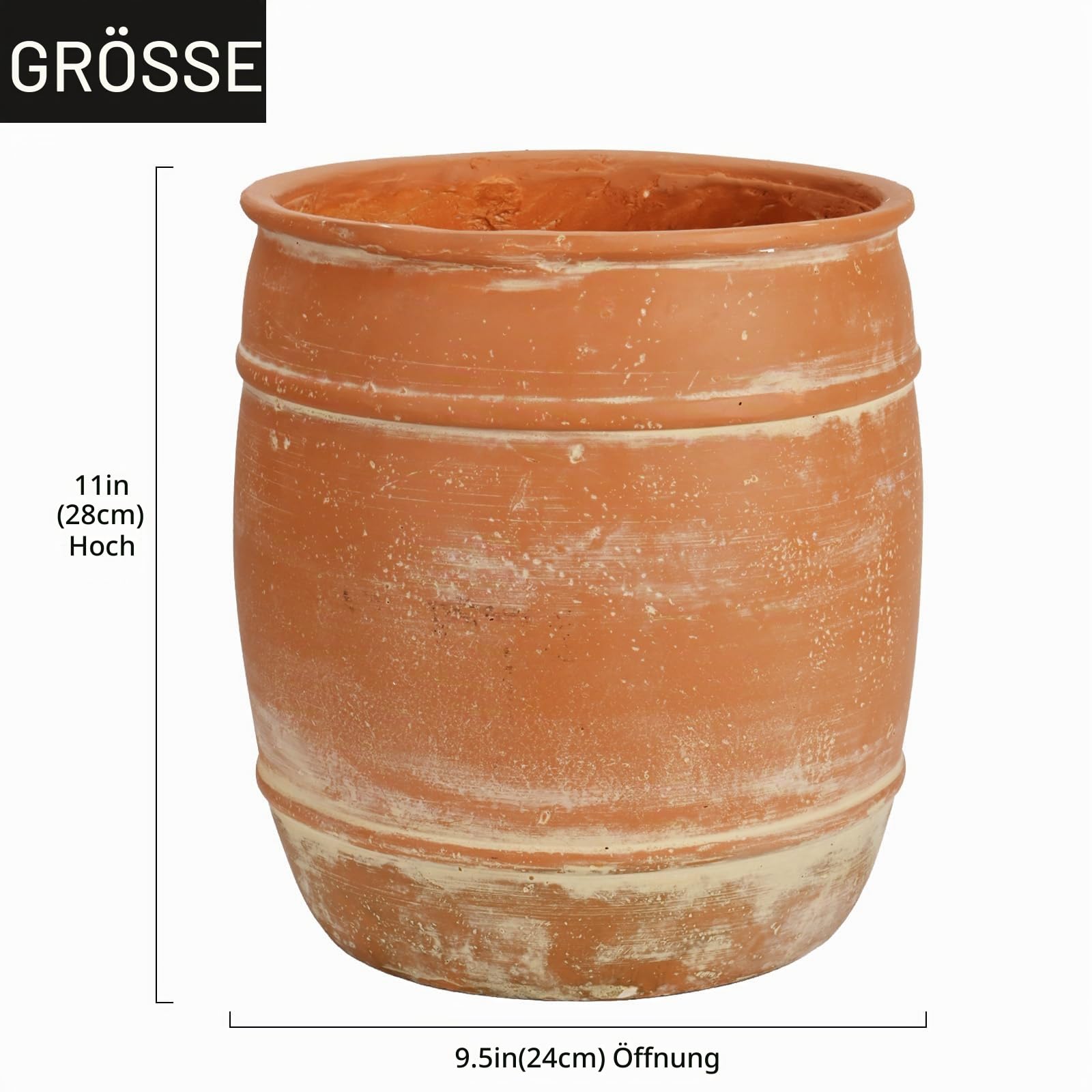 Panlaolao Fiberstone Vintage Style Planter mit Drainage Loch