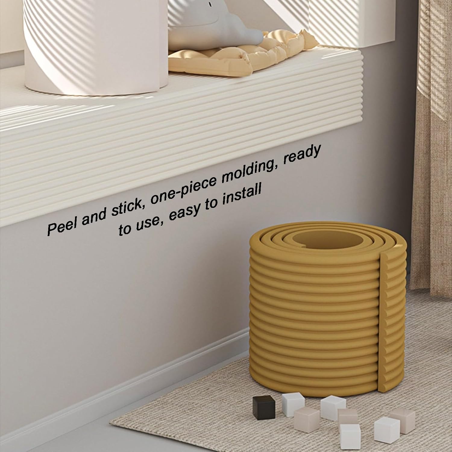 W Shape Edge Protectors for Glass Coffee Tables, Soft Foam Safety Bumper Guard Strip for Furniture, Corner Wall Cushion Mats for Tables & Chairs, 1M Orange