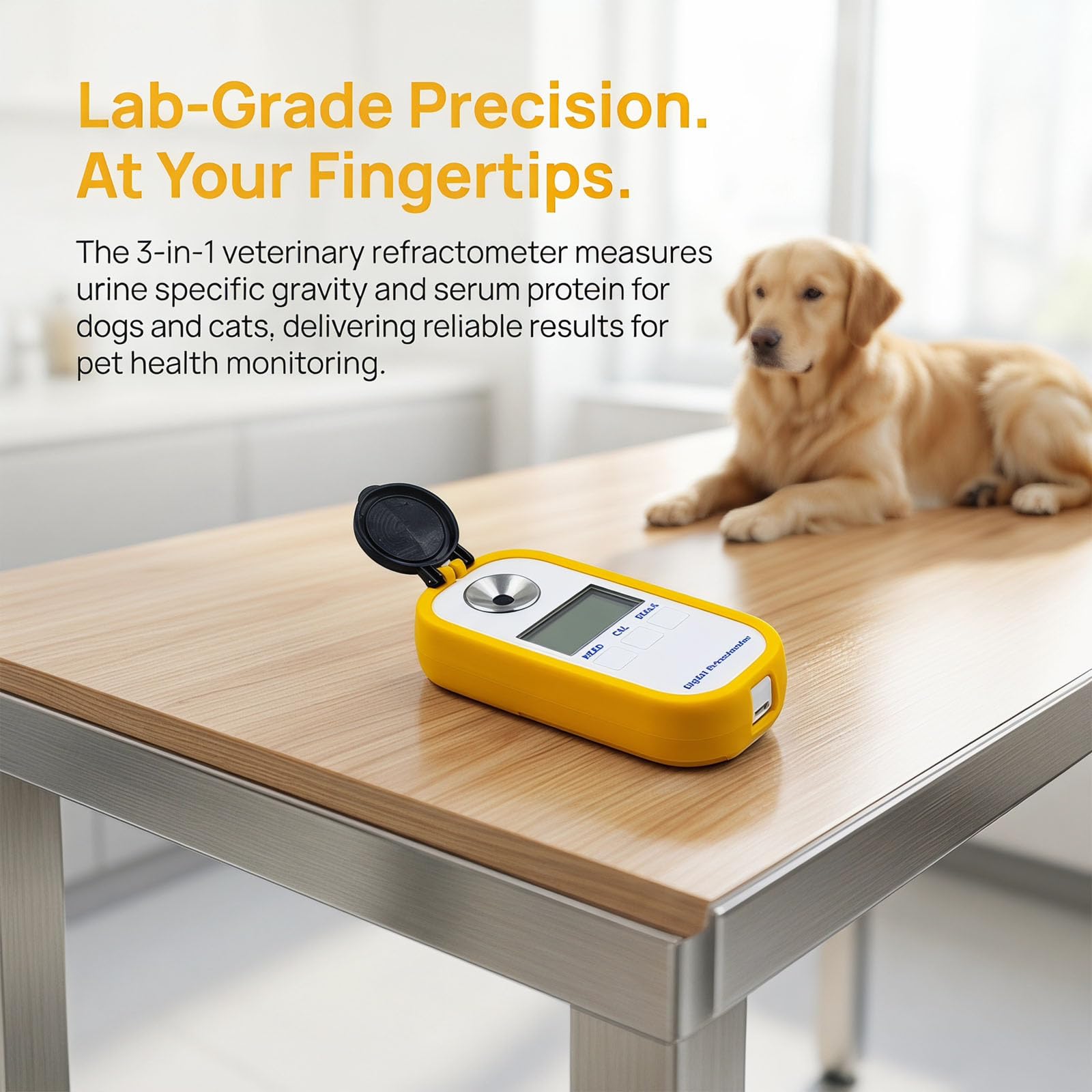 Refractómetro digital, hidrómetro de orina animal, medición de proteínas de suero de gravedad específica para orina, para perros y gatos veterinarios