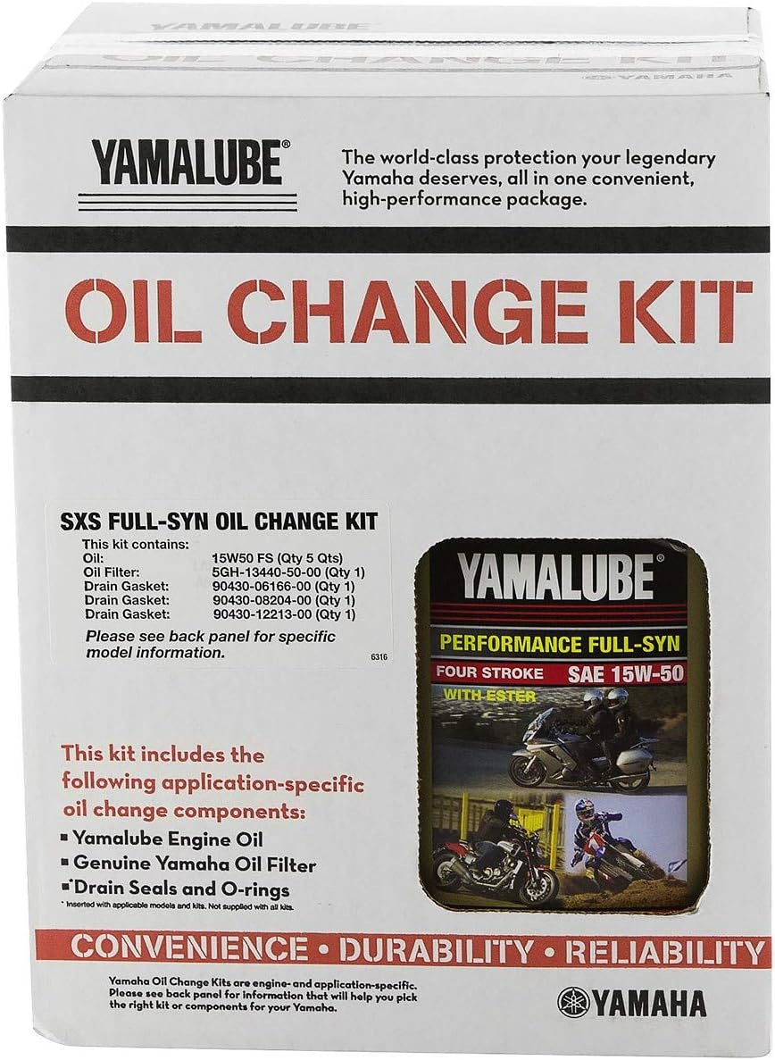 Yamalube Full Synthetic 15W-50 Oil Change Kit Side x Side - Fits: Yamaha YXZ1000R 2016-2017