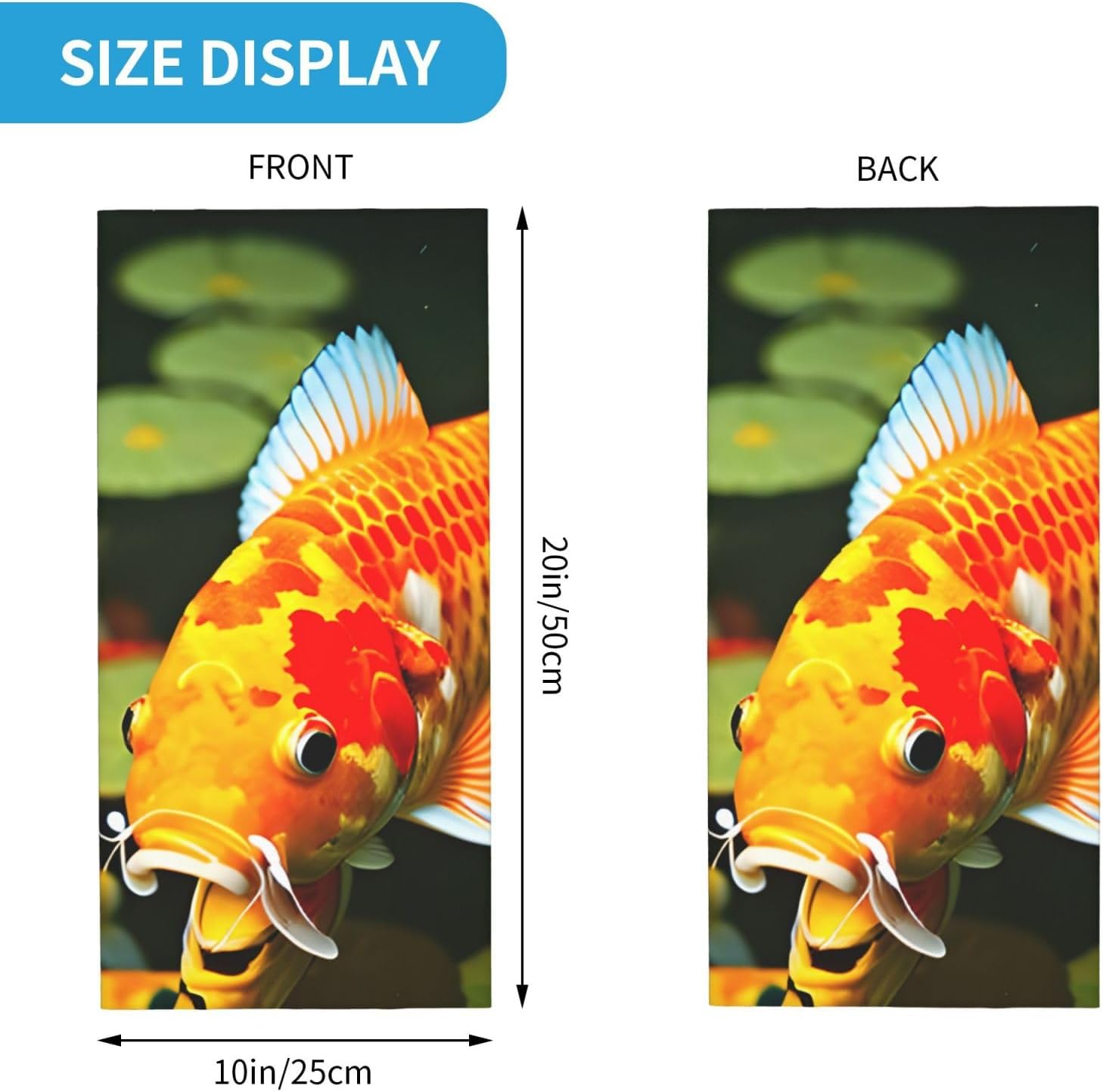 Japanese Pretty Koi Fish Print Outdoor Headband, Sports Tube Bandana Neck Gaiter Scarf Face Cover for Cycling Running