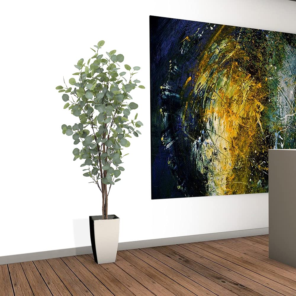 Eucalyptus Plante Arbre Artificielle Plastique 140 cm Decovego