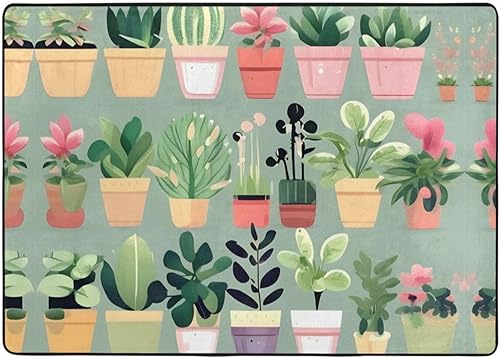 Tapete rectangular para planta bonsái y tapete antideslizante, 80 x 58 pulgadas, para sala de estar, dormitorio, oficina, al aire libre