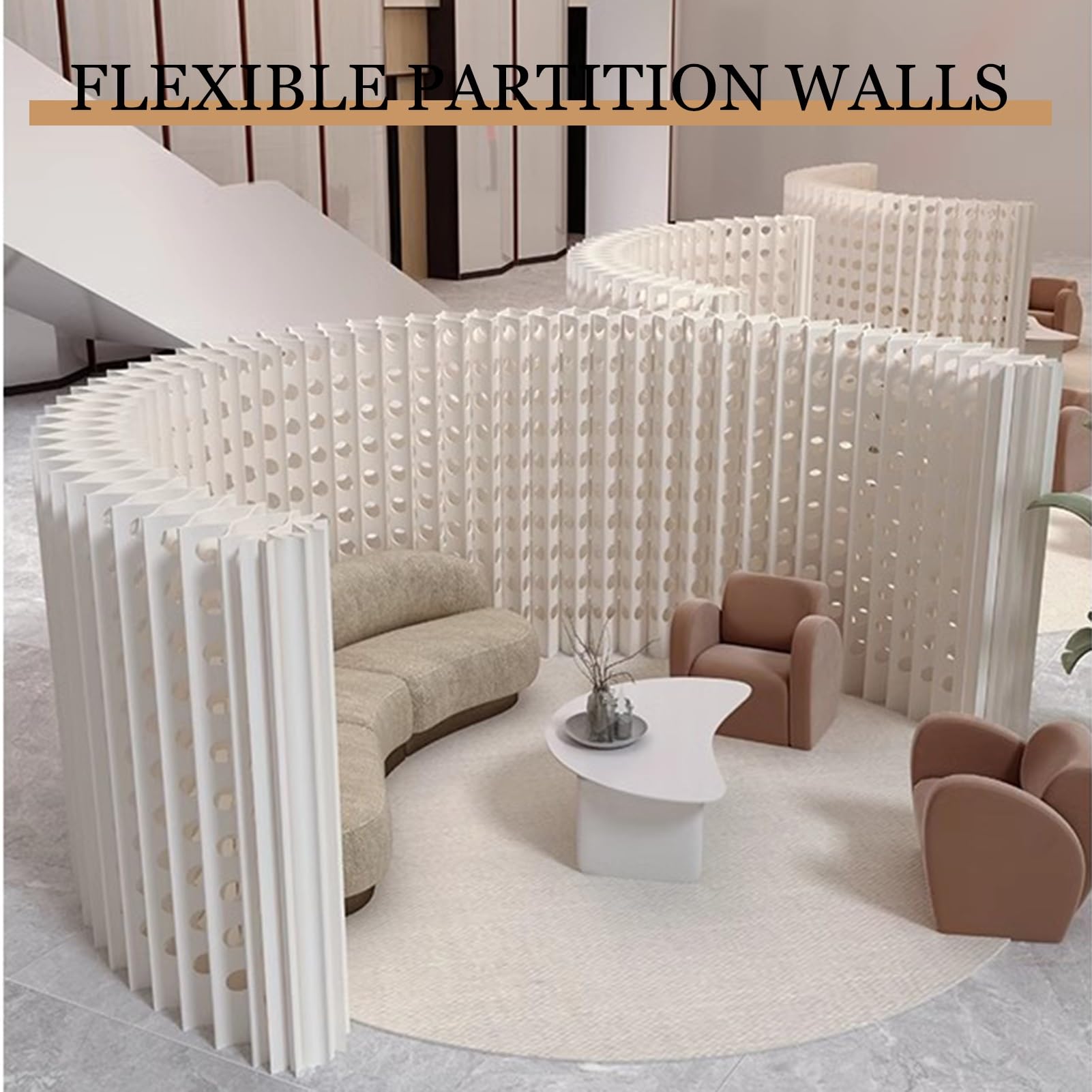 Divisori per ambienti, Carta da parati divisoria retrattile for ambienti, design scavato(3x2 m/9.84x6.56 ft)
