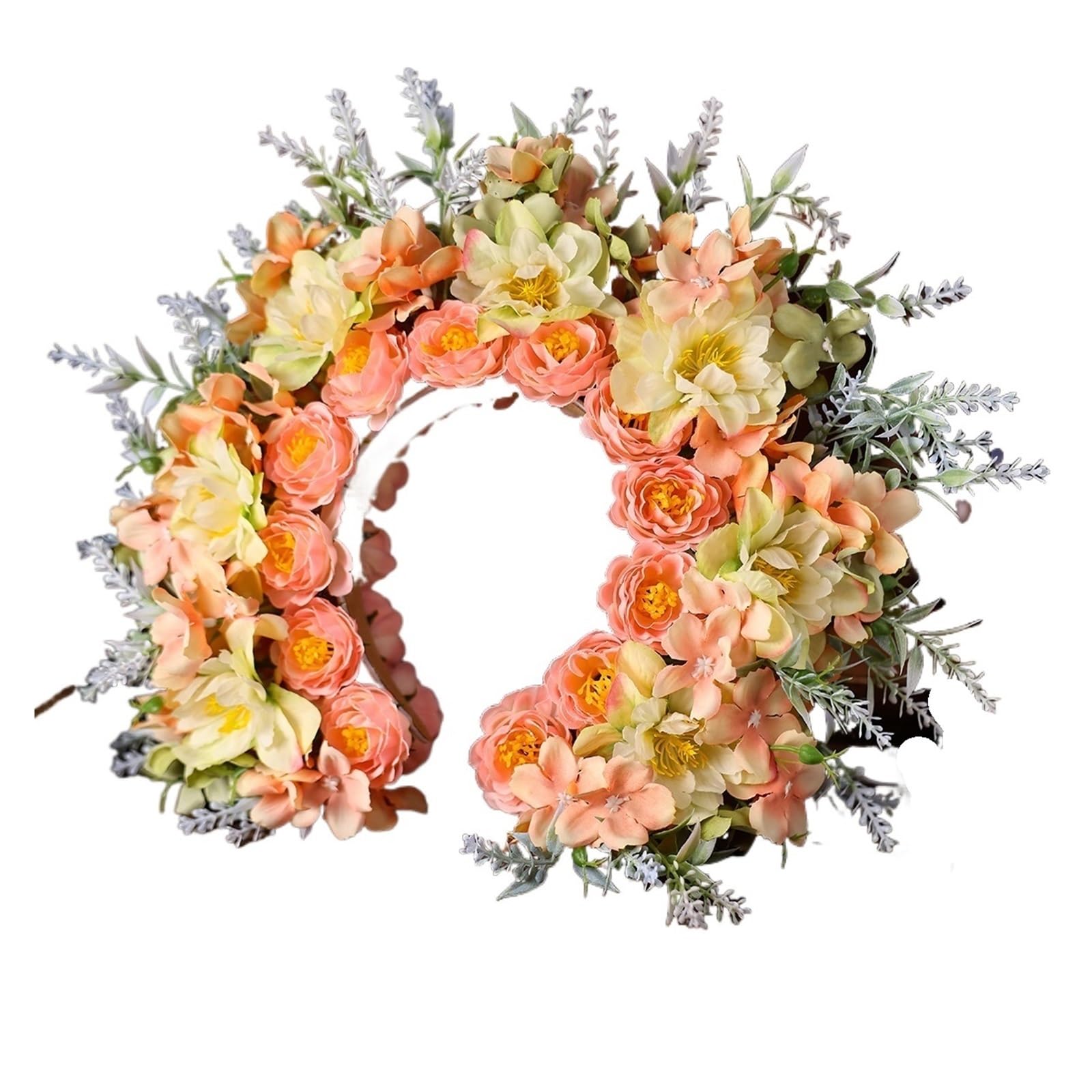 Haarreif mit künstlicher Blumenkrone Künstliches mehrfarbiges Blumenkronen-Stirnband for Frauen, Braut, Hochzeit, Haarschmuck(Color5)
