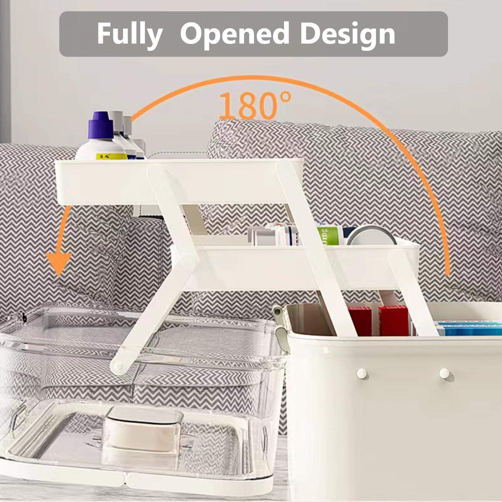 Armoires À Pharmacie - Boîte Rangement Médicaments Bleu 3 Couches Médicale - Maison