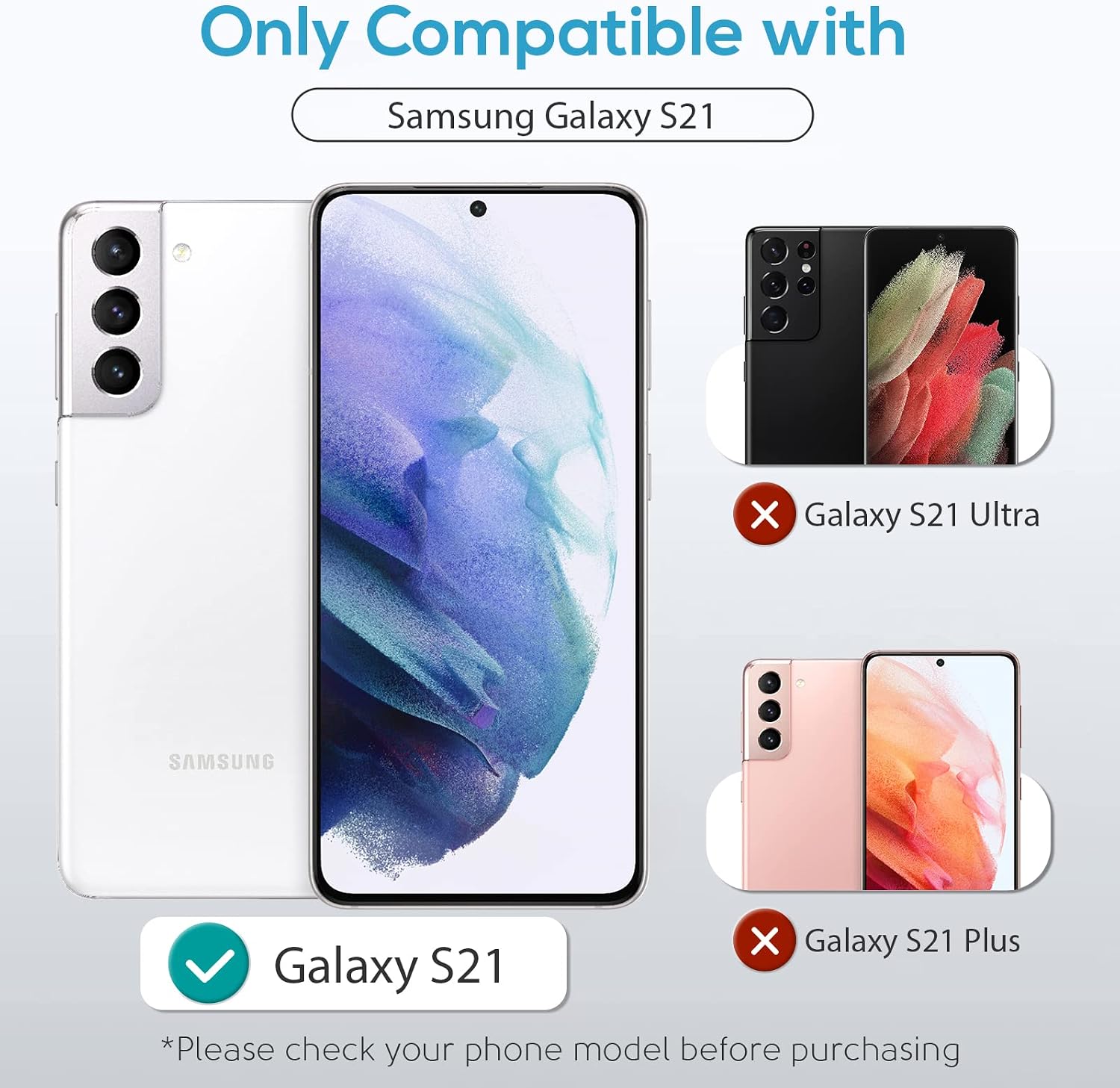 [2+3 Pack] EGV Tempered Glass Screen Protector + Camera Lens Protector Compatible with Samsung Galaxy S21 6.2-inch 5G【NOT Fit for Galaxy S21 PLUS】Support Unlock Fingerprint [Anti-Scratch] [No-Bubble]