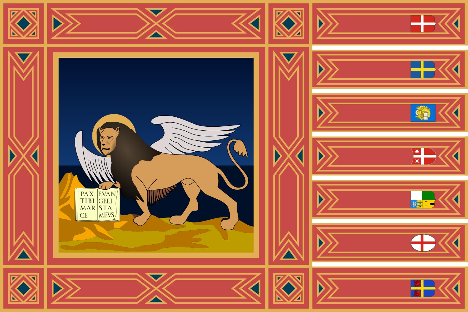 Drapeau de la Vénétie XXXL grand pavillon régional Italie